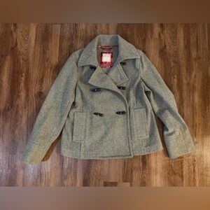 Old Navy Gray Double-Breasted Peacoat